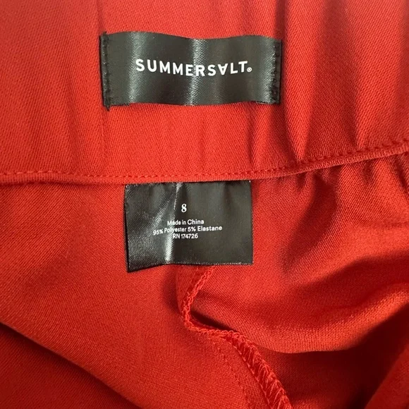 💌 SUMMERSALT Warm Red/Lava Wide‑Leg Pants – Size 8 - Picture 2 of 11